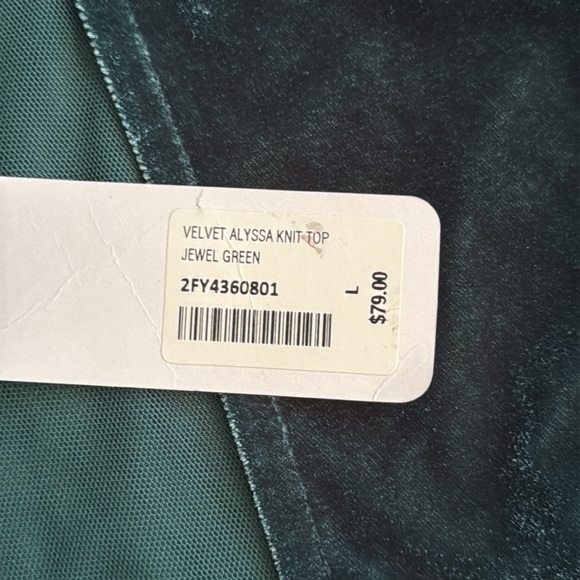 {NWT} Soft Surroundings | Velvet Alyssa Faux Wrap Ruched Knit Top Jewel Green M - Picture 9 of 15